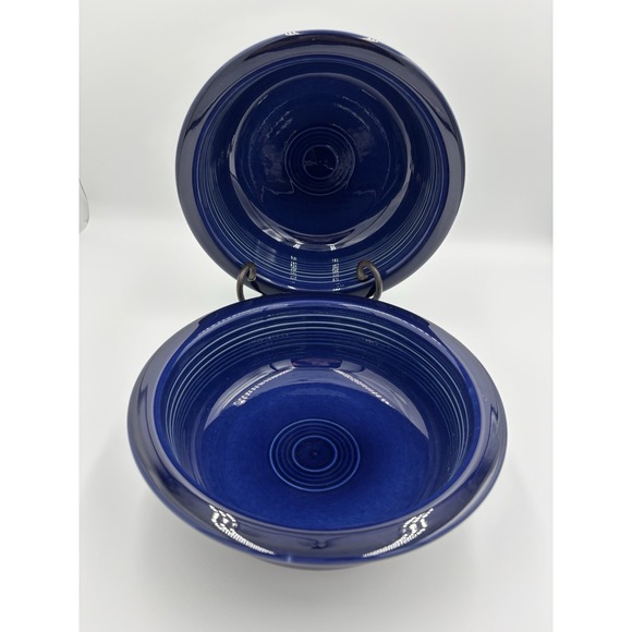 (2) NEW Fiestaware Classic Rim 8.25" RETIRED COBALT BLUE‎ Serving Bowl SET - Picture 1 of 7